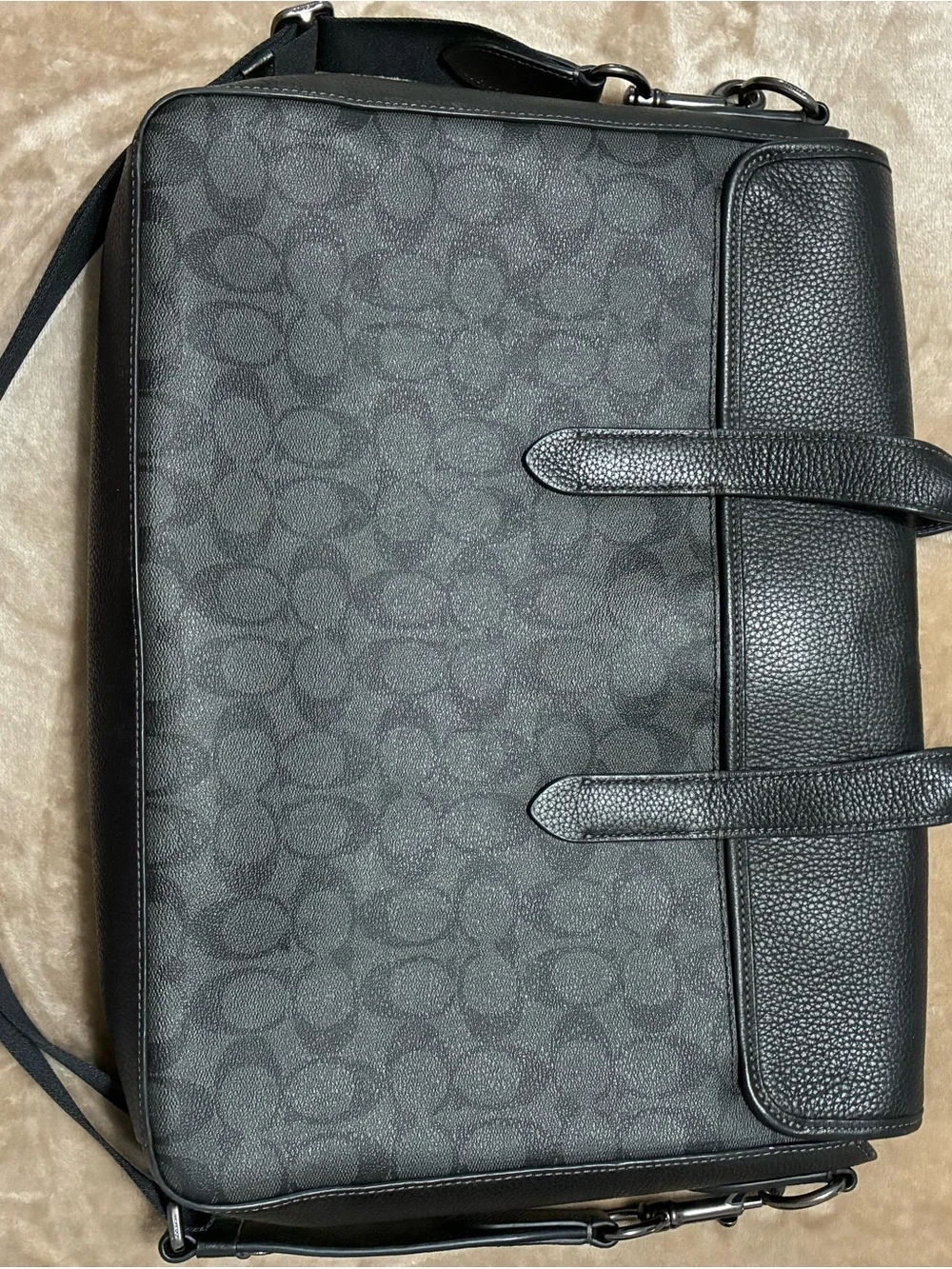 Coach Sullivan Men's Charcoal/Black Signature Briefcase